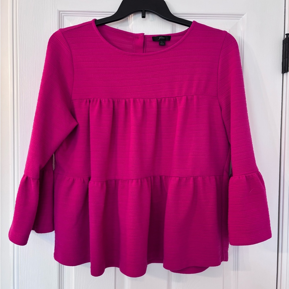 J. Crew Women's Fuchsia Tiered Blouse